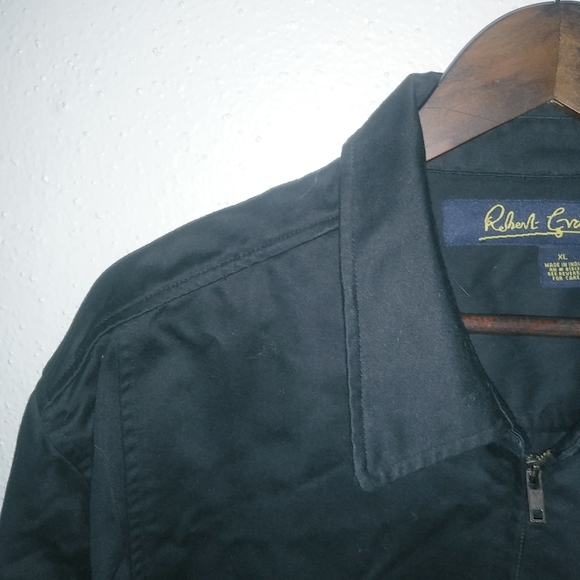 Robert Graham XL Mens Jacket Cotton Zip Front Pocketed Outerwear in Black - Picture 5 of 8